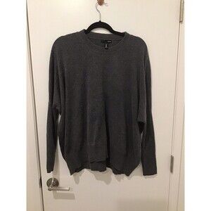 Aqua Designer 100% Cashmere Gray Crewneck Sweater -Large -